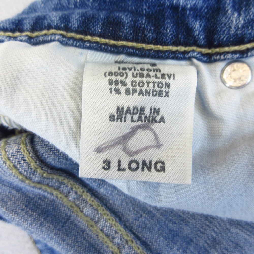 Levi's‎ 518 Superlow Shorts Womens Size 3 Blue Denim Raw Hem Casual Low Rise - Picture 10 of 12
